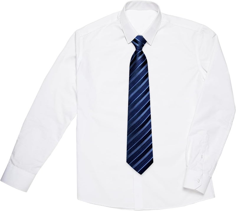 DiBanGu Boys Pre-tied Neckties and Pocket Square Set Adjustable Strap Tie for Kids Wedding Party Graduation School Uniforms - Image 4